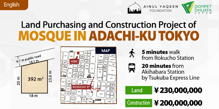 Proyek Pembelian Lahan dan Pembangunan Masjid Ainul Yaqeen Adachi